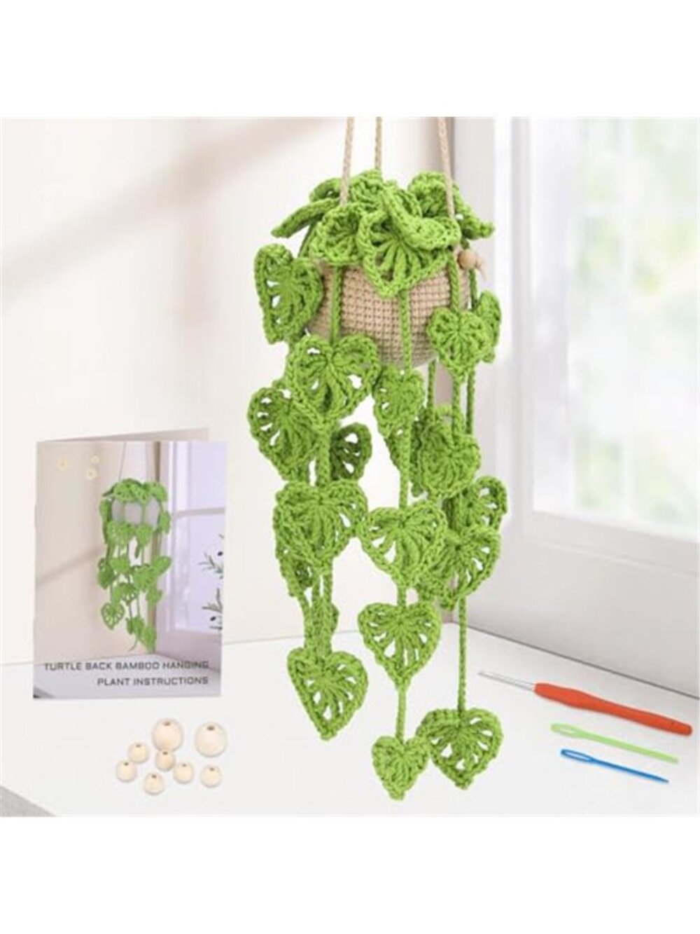 Crochet Starter Kit Beginners Amigurumi Monstera Plant Knitting Set Hook Yarn
